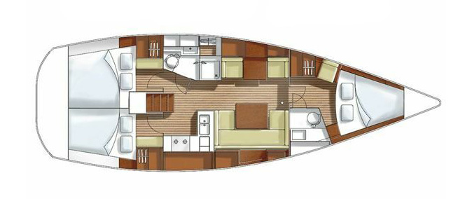 Hanse 400 (3Cab/1WC) Sketch