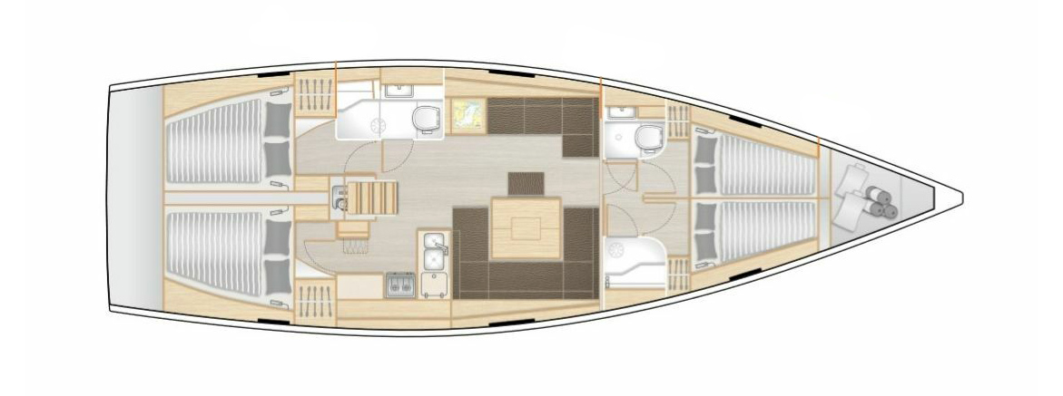 Hanse 458 (4cab/2wc) Sketch