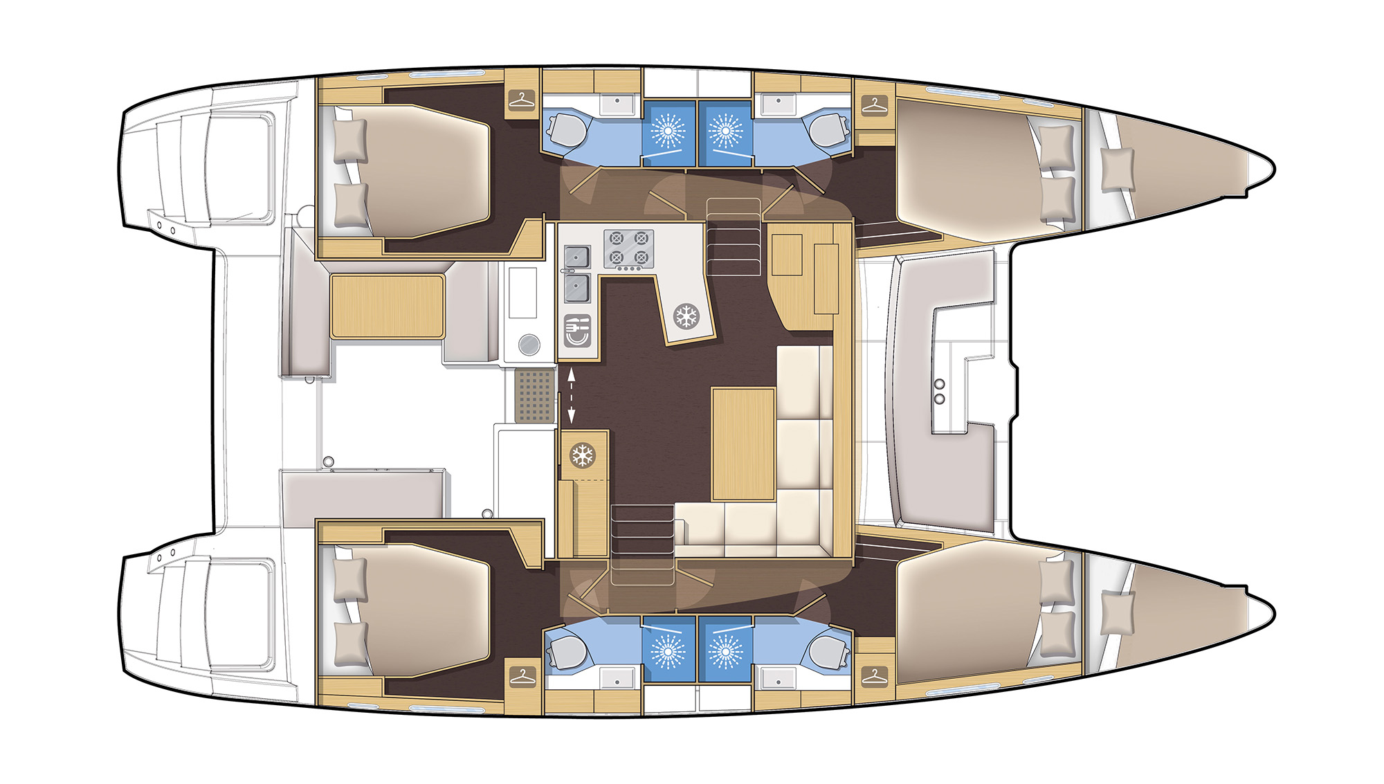 Lagoon 450 F (4+2cab) Sketch