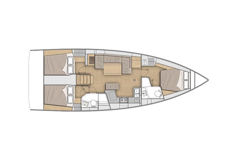 Oceanis 40.1 - 3 cab. Sketch