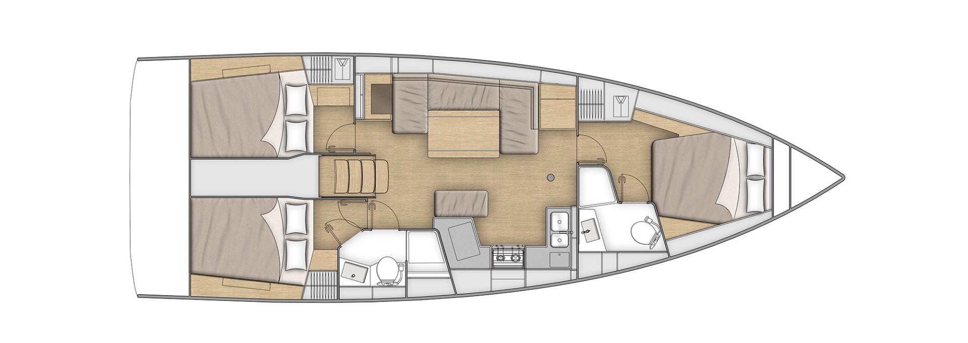 Oceanis 40.1 - 3 cab. Sketch