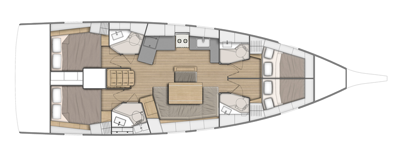 Oceanis 46.1 (4cab/4wc) Sketch