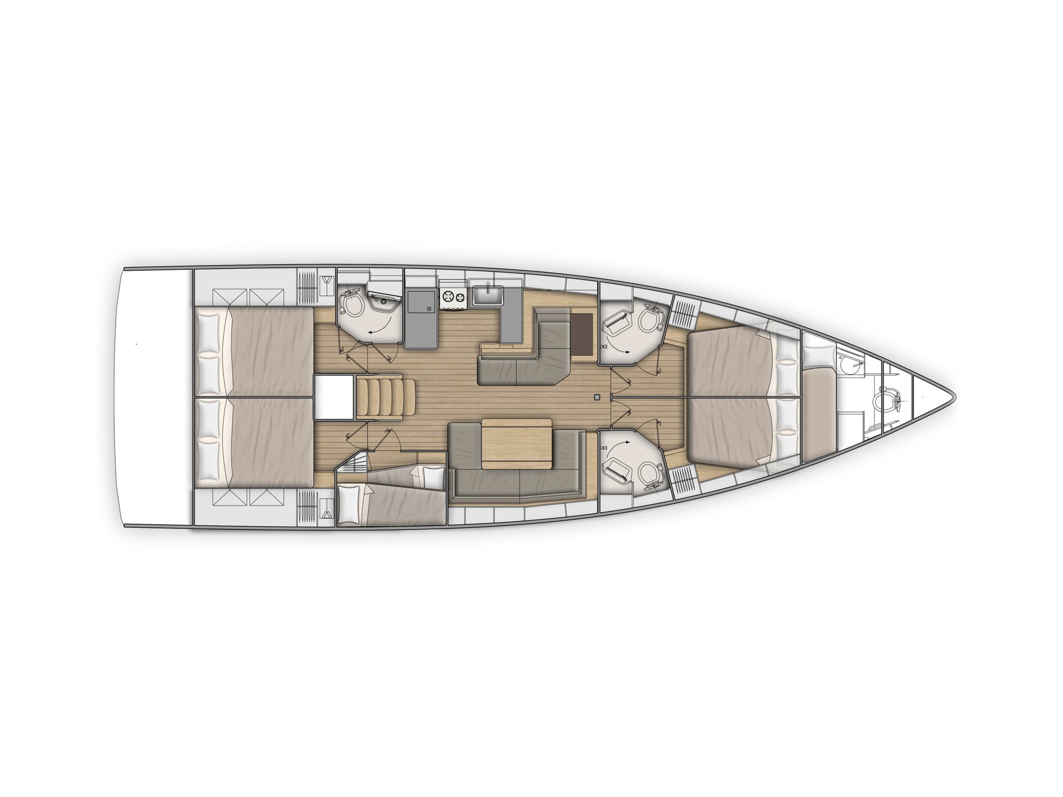Oceanis 51.1 (5+1 cab, 3+1wc) Sketch
