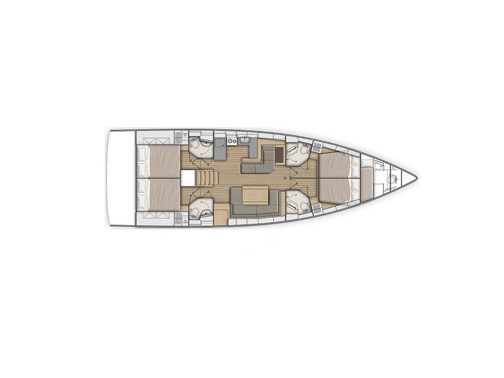 Oceanis 51.1 (5+1 cab, 3+1wc) Sketch