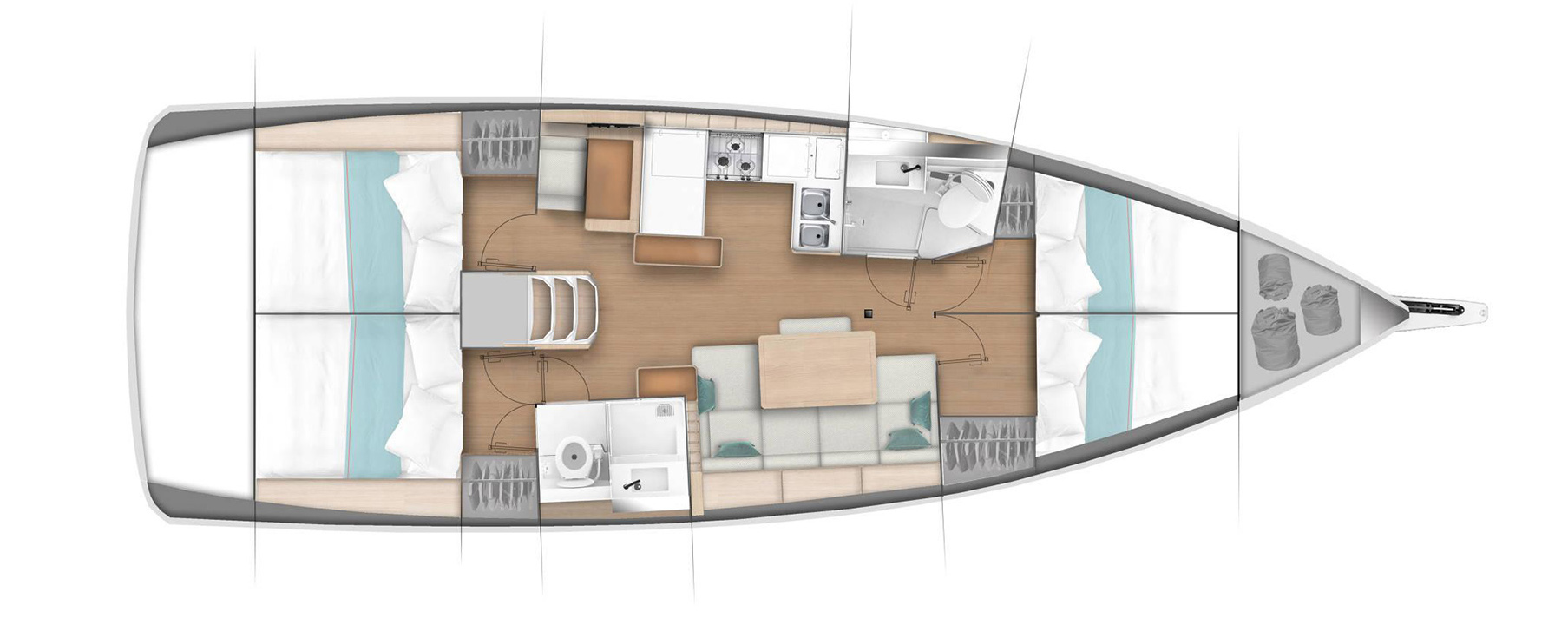 Sun Odyssey 440 (4 cab) Sketch