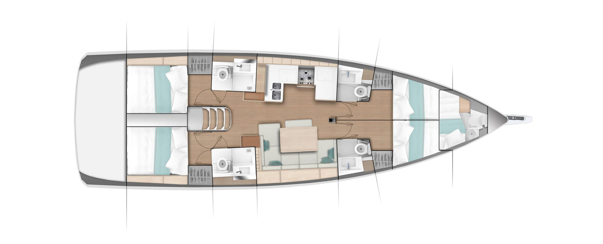 Sun Odyssey 490 (4+1 cab) Sketch