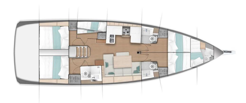 Sun Odyssey 490 (5+1cab/3+1wc) Sketch