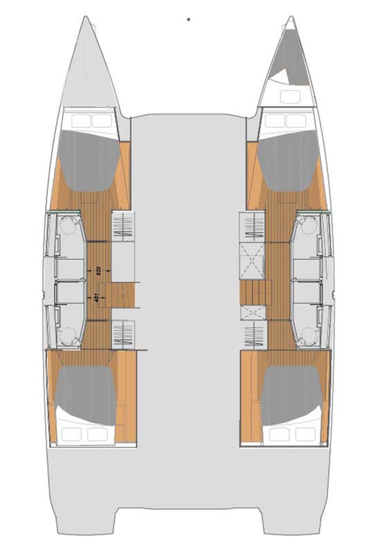 Fountaine Pajot New 45 - 4 + 1 cab. Sketch
