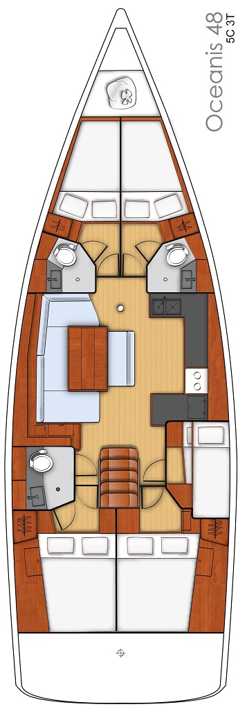 Oceanis 48 - 5Cab Sketch