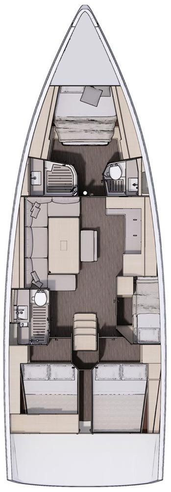 Dufour 470 (4+1cab/ 4 WC) Sketch