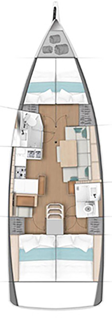 Sun Odyssey 440 (4 cab) Sketch