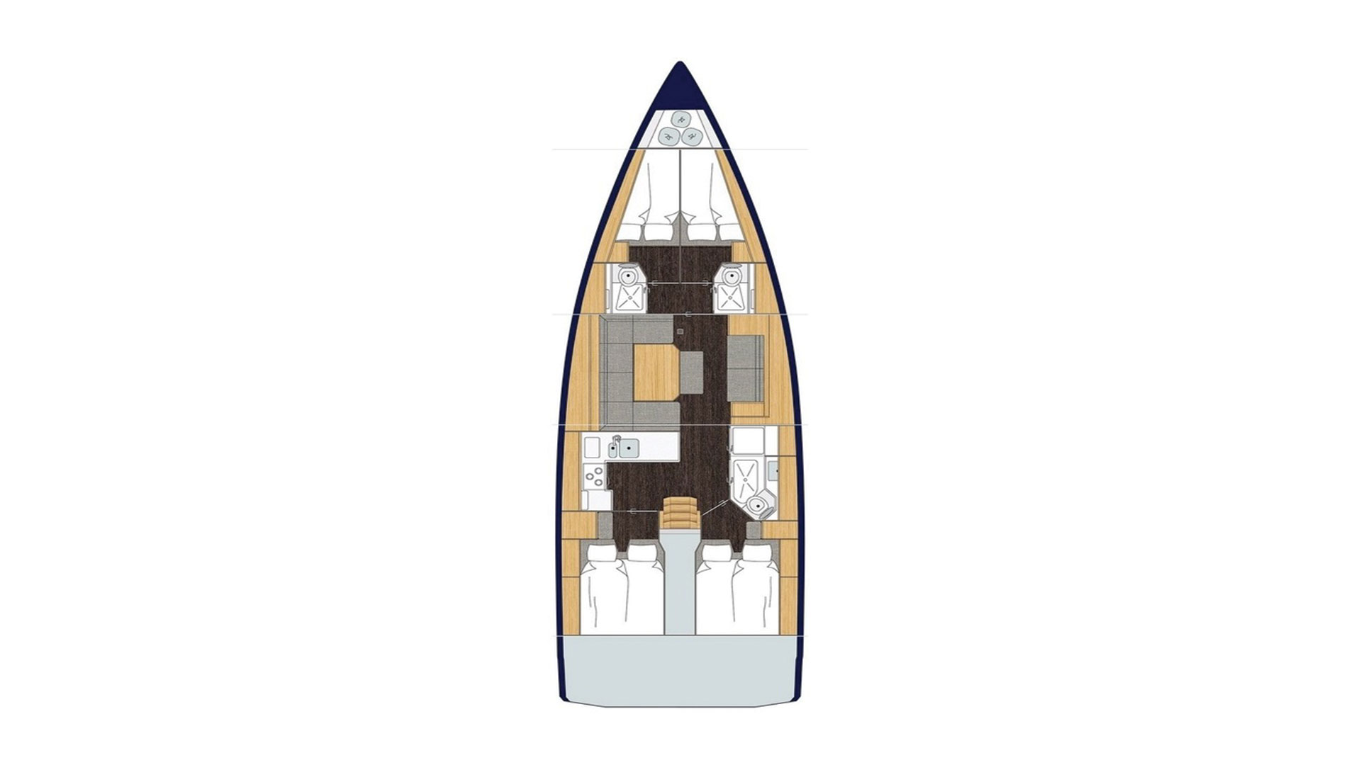 Bavaria C45 (4cab/3wc) Sketch