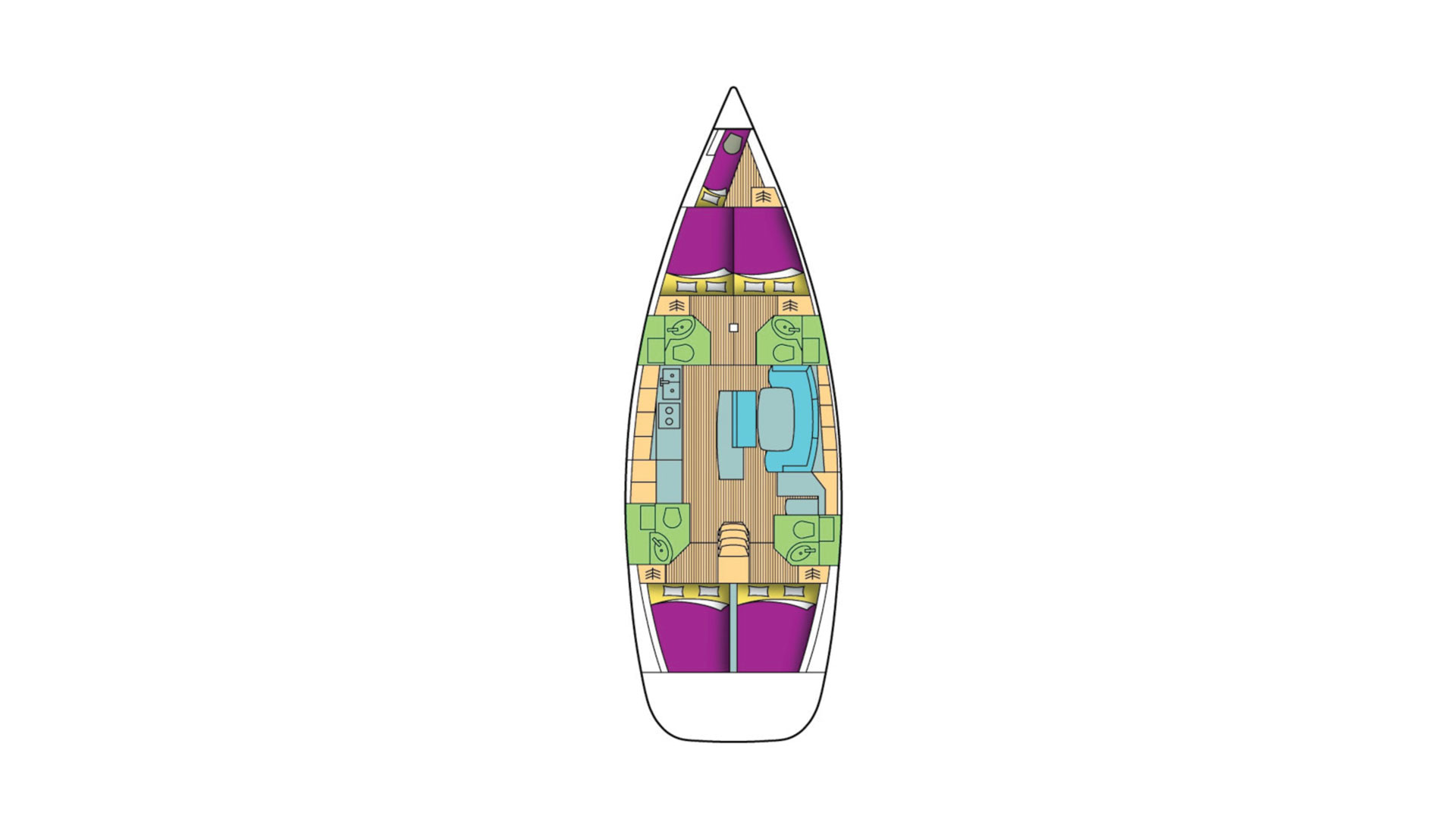 Cyclades 50.4  - 4+1cab Sketch