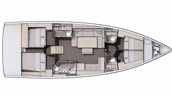 Dufour 470 (4+1cab/ 4 WC) Sketch