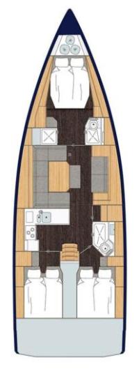 Bavaria C45 Style - 3 cab. Sketch