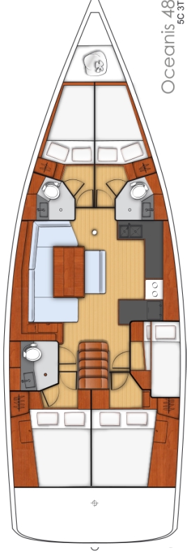 Oceanis 48 - 5Cab Sketch