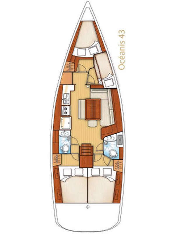 Oceanis 43 (4cab/2wc) Sketch