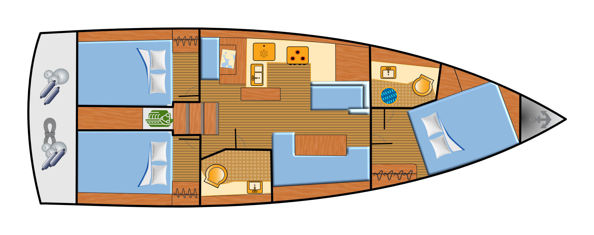 Sun Odyssey 410 (3cab) Sketch