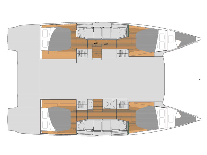 Fountaine Pajot Elba 45 - 4 + 2 cab. Sketch