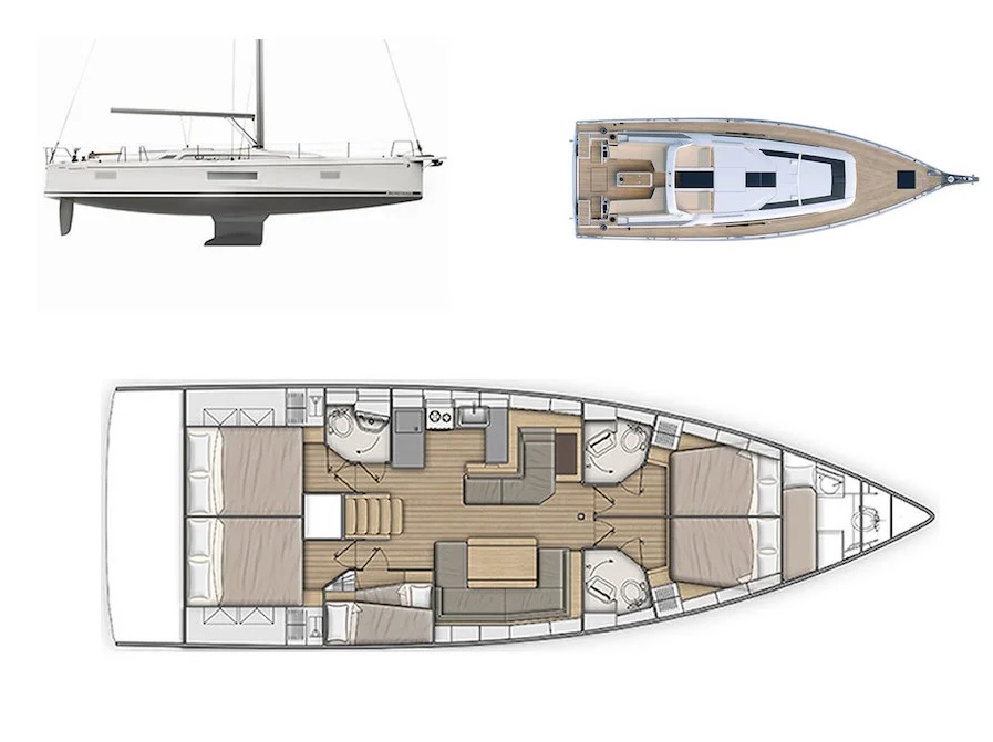 Oceanis 51.1 (5+1 cab, 3+1wc) Sketch