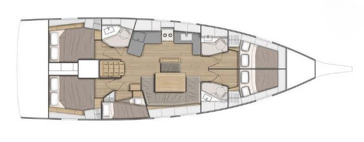 Oceanis 46.1 (5cab/3wc) Sketch