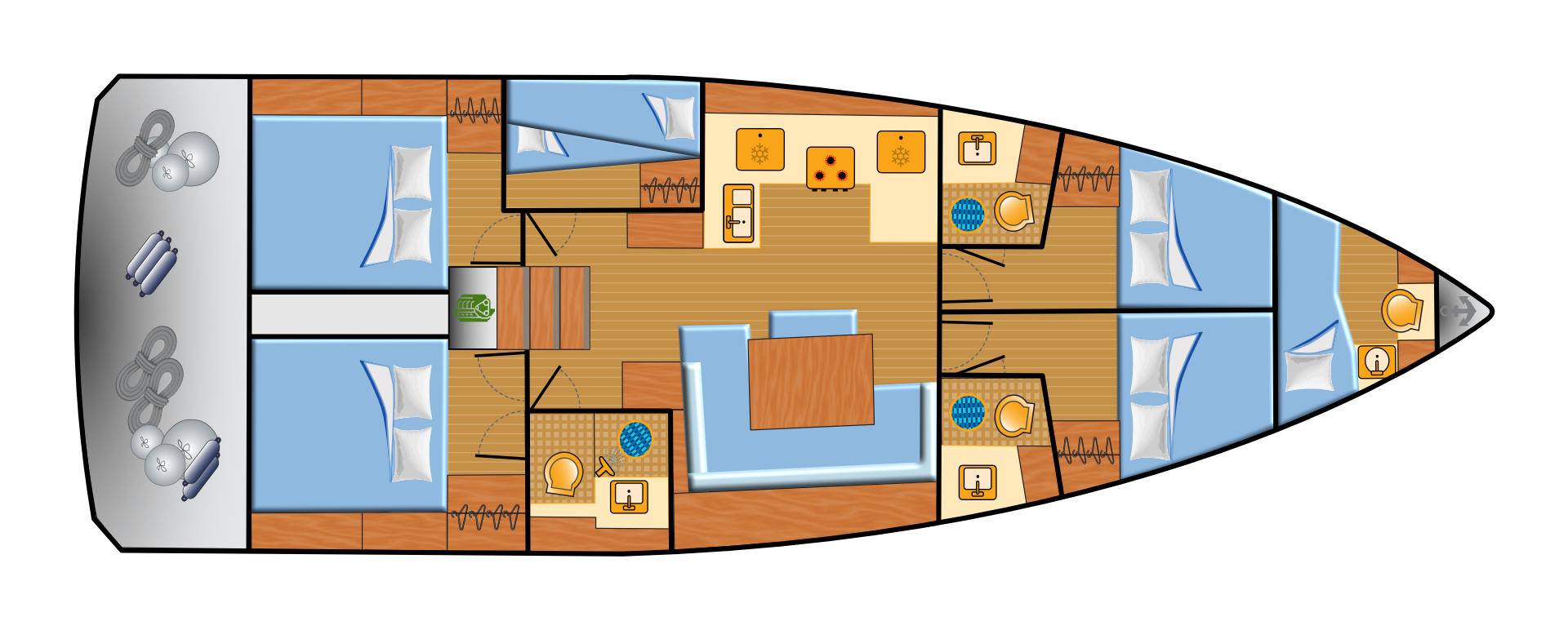 Sun Odyssey 490 (5+1cab/3+1wc) Sketch