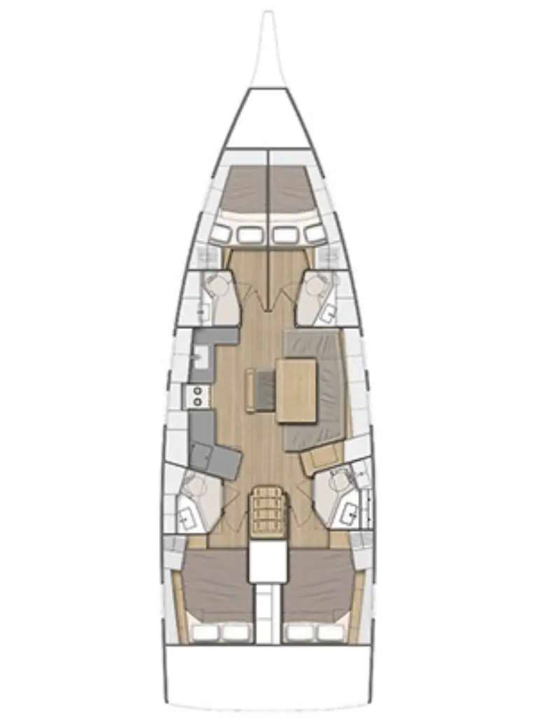 Oceanis 46.1 (4cab/4wc) Sketch