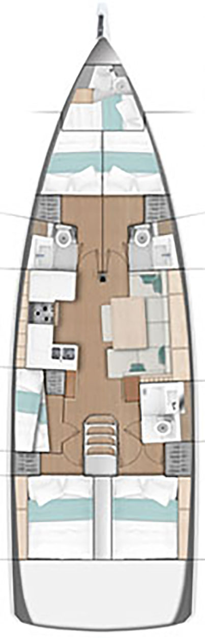 Sun Odyssey 490 (5+1cab/3+1wc) Sketch