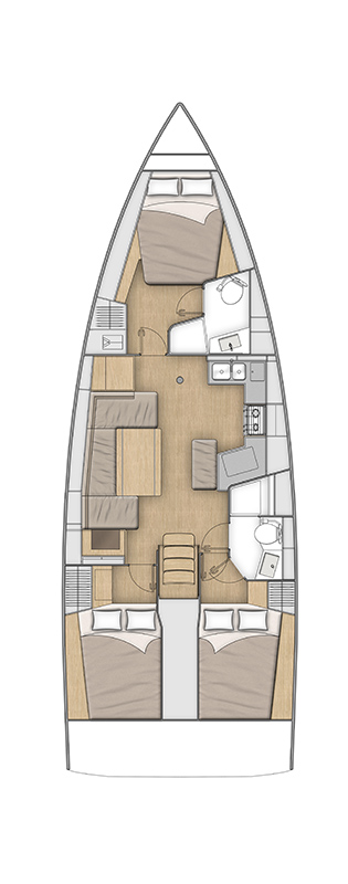 Oceanis 40.1 - 3 cab. Sketch