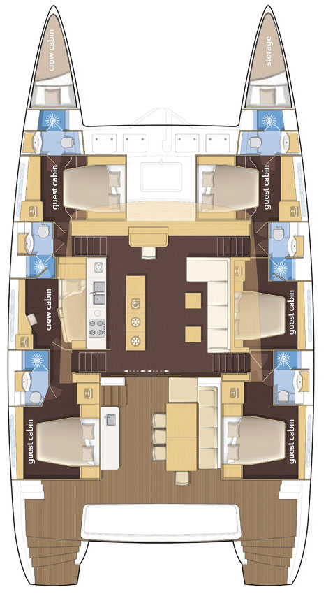 Lagoon 620 5+2cab Sketch