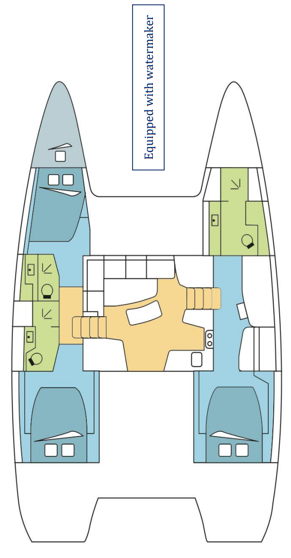 Lagoon 42 (3cab/3wc) Owner Version Sketch