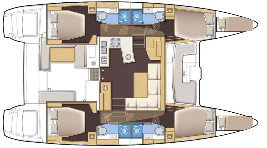 Lagoon 450 F (4+2cab) Sketch