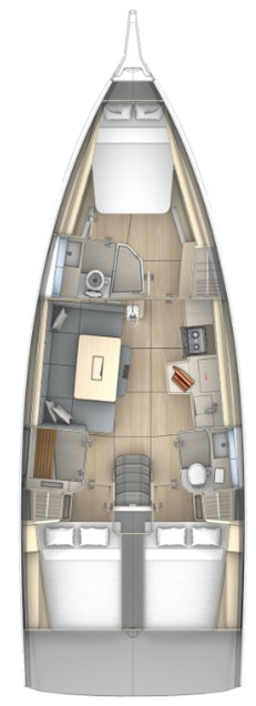 Dufour 41 Performance - 3 cab. Sketch