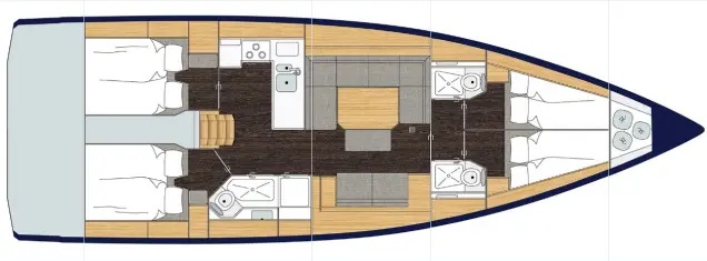 Bavaria C45 (4cab/3wc) Sketch