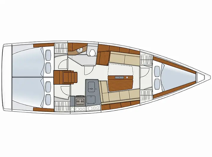 Hanse 345 (3 cab) Sketch