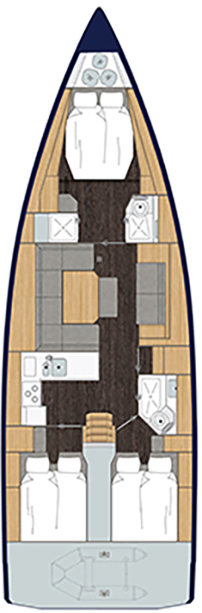 Bavaria C45 Style - 3 cab. Sketch