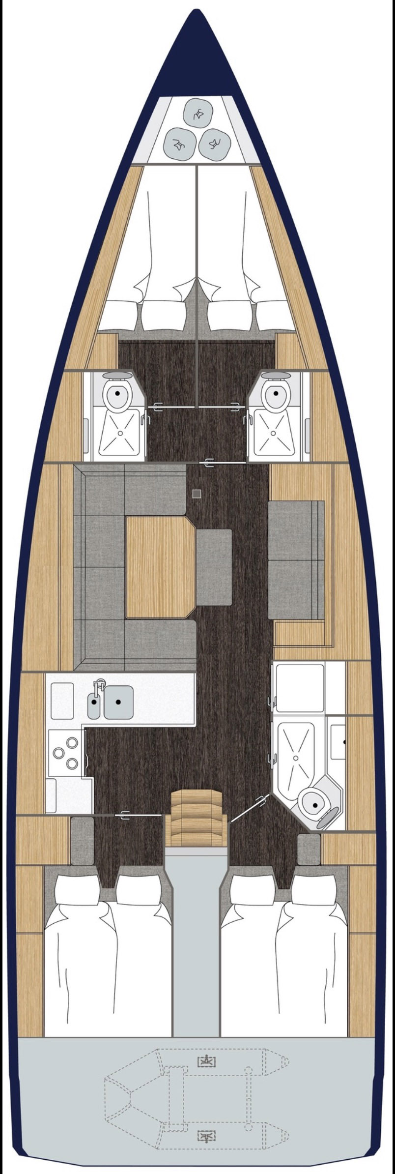 Bavaria C45 (4cab/3wc) Sketch