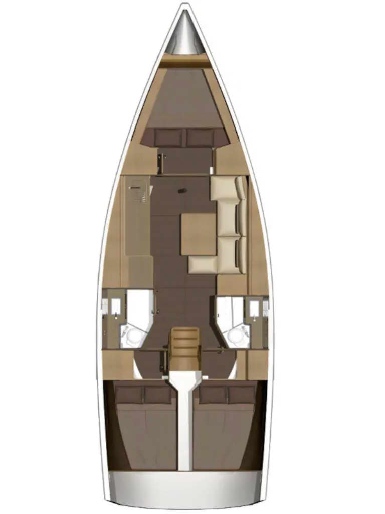 Dufour 382 Grand Large (3 cab/2wc) Sketch