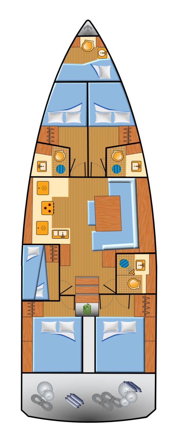 Sun Odyssey 490 (5+1cab/3+1wc) Sketch