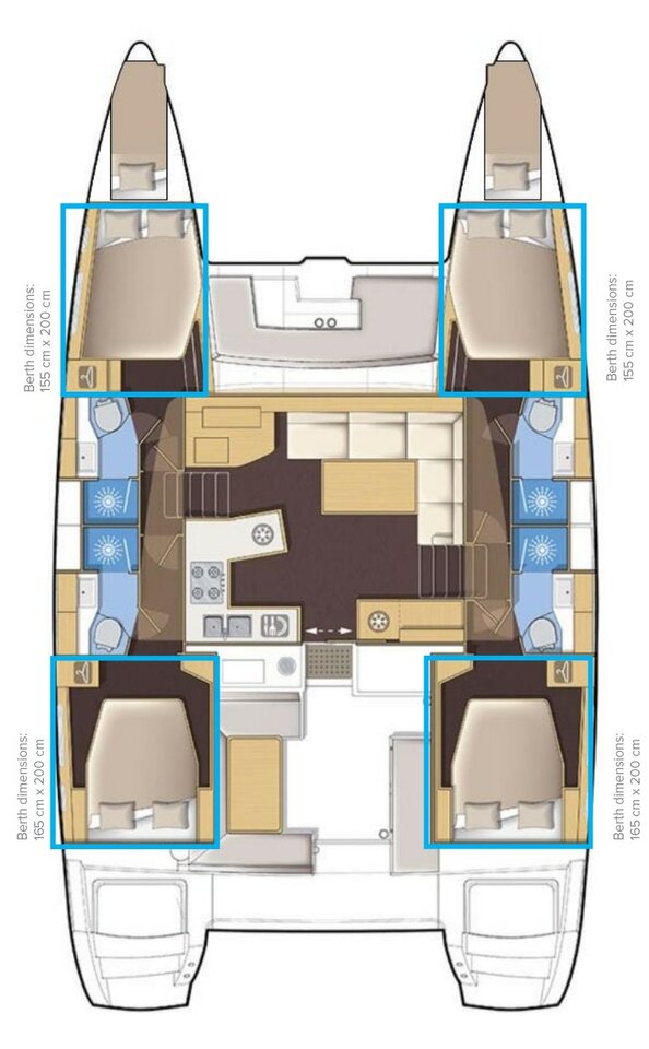 Lagoon 450 F (4+2cab) Sketch