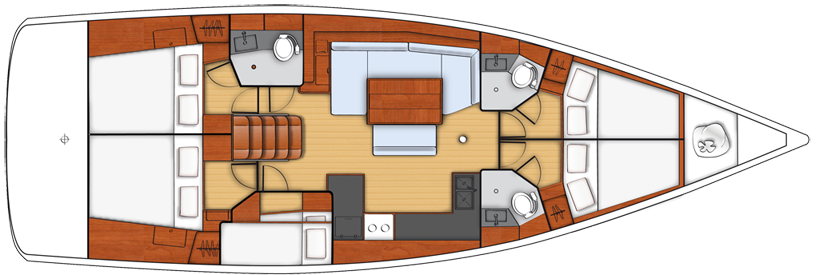 Oceanis 48 - 5Cab Sketch