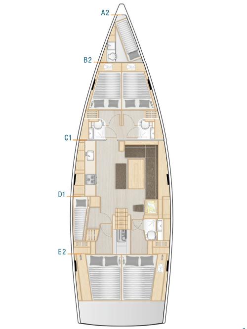 Grundriss von Hanse 508 Ladies G