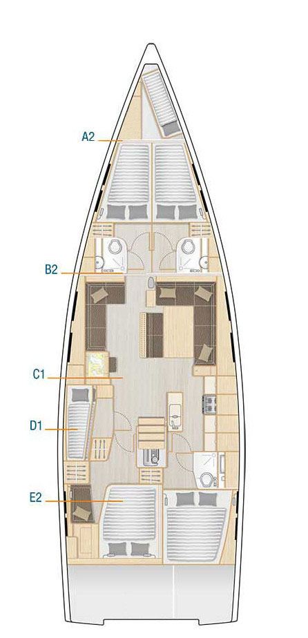 Hanse 548 (5+1cab/4wc) Sketch