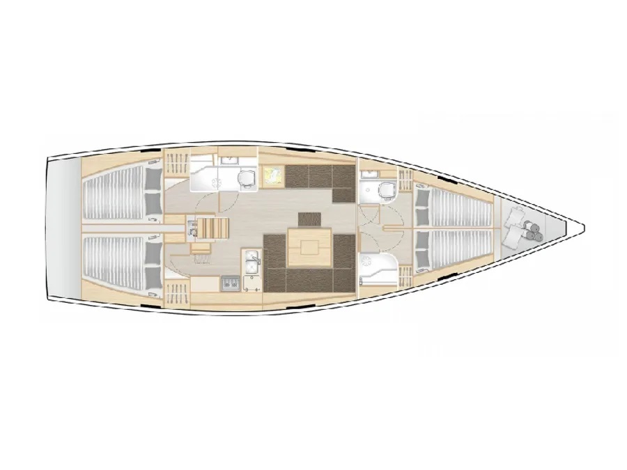 Hanse 458 (4cab/2wc) Sketch