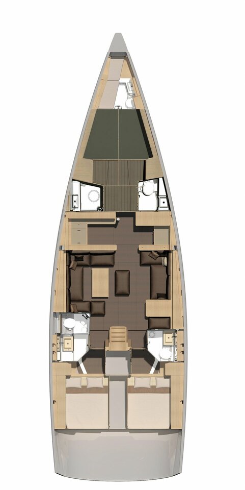 Dufour 56 Exclusive (4+1 cab) Sketch