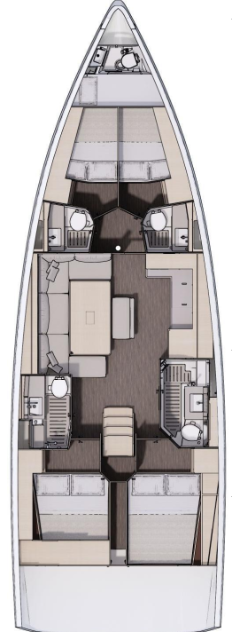 Dufour 470 (4+1cab/ 4 WC) Sketch