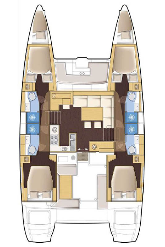 Lagoon 450 F (4+2cab) Sketch