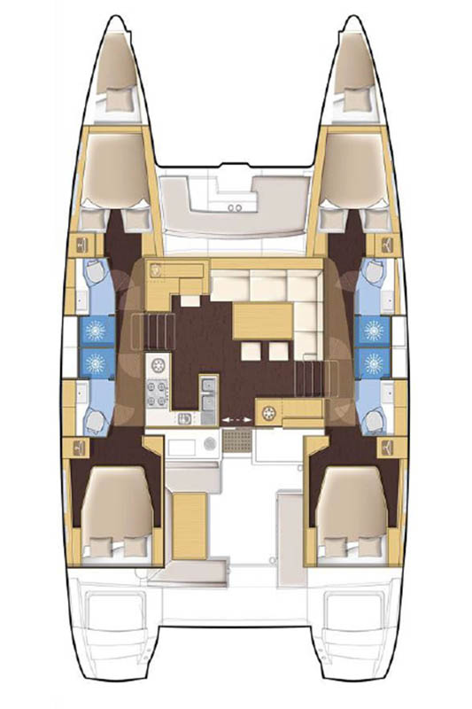 Lagoon 450 F (4+2cab) Sketch