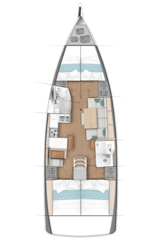 Sun Odyssey 440 (4 cab) Sketch