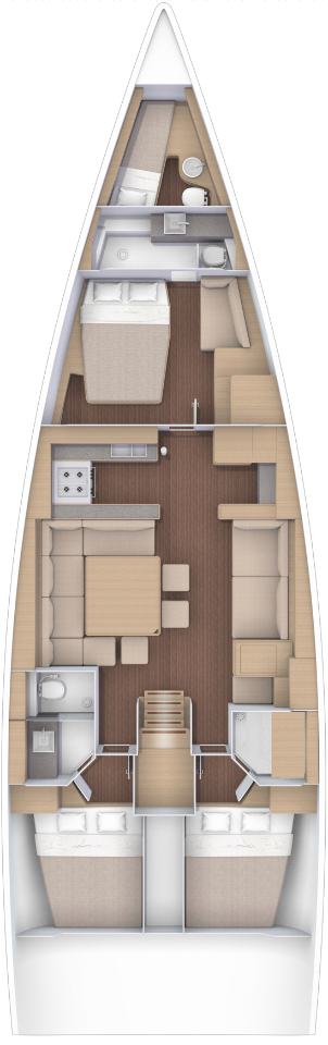 Dufour 56 Exclusive (3+1cab) Sketch
